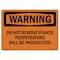 Signmission OSHA WARNING Sign, Do Not Remove Plants Perpetrators Will Be, 7in X 5in Decal, 5" W, 7" L, Landscape OS-WS-D-57-L-12071 - alternate 1